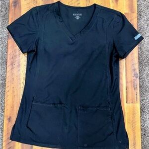 Med Couture Women's Black V-Neck Scrub Top